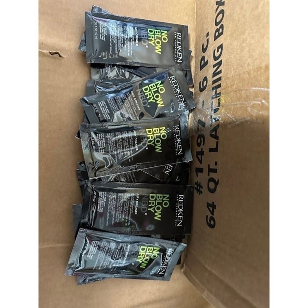 Redken No Blow Dry NBD Airy Cream Fine Hair Care Sample 8 Packets travel air dry